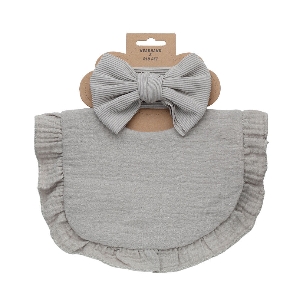 Pure Color Ruffles Children's Saliva Towel Suit