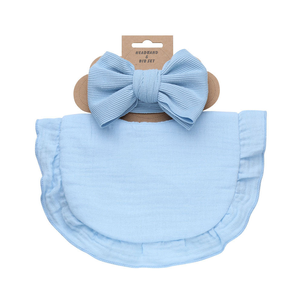 Pure Color Ruffles Children's Saliva Towel Suit
