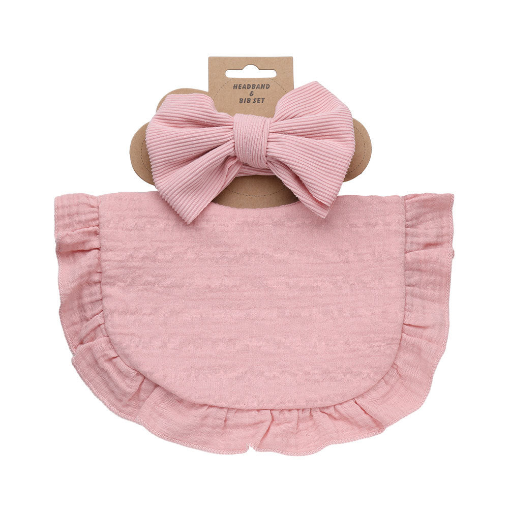 Pure Color Ruffles Children's Saliva Towel Suit