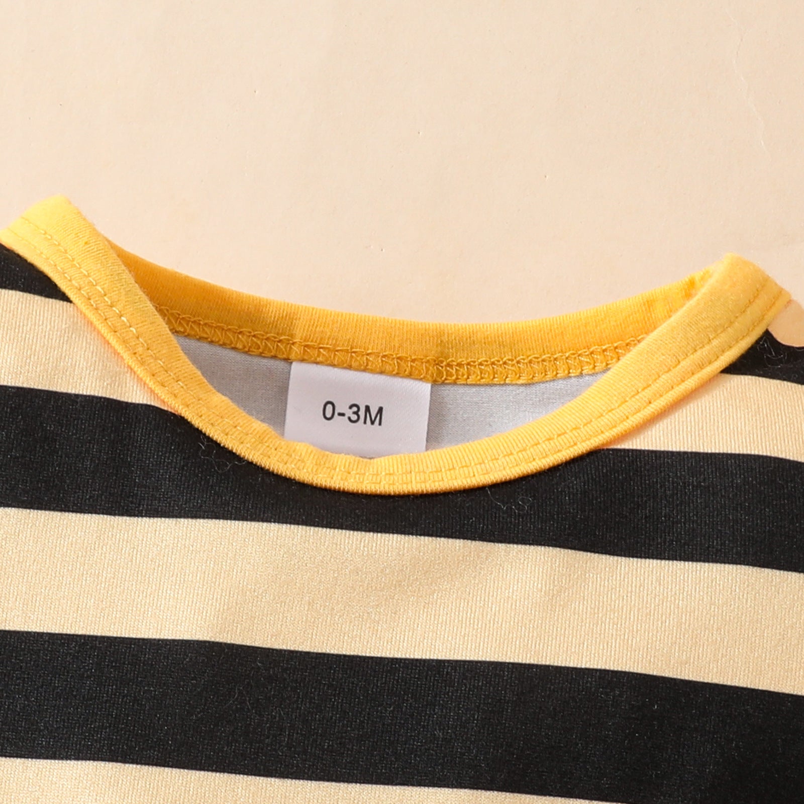 Baby Cute Little Bee Stripes Long-sleeved Triangle Romper Suit