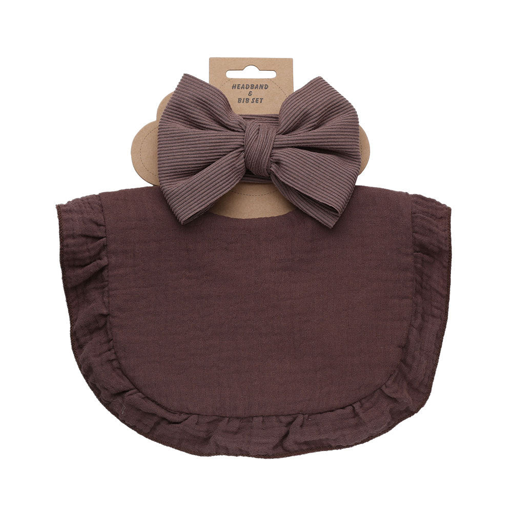 Pure Color Ruffles Children's Saliva Towel Suit