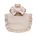 Pure Color Ruffles Children's Saliva Towel Suit