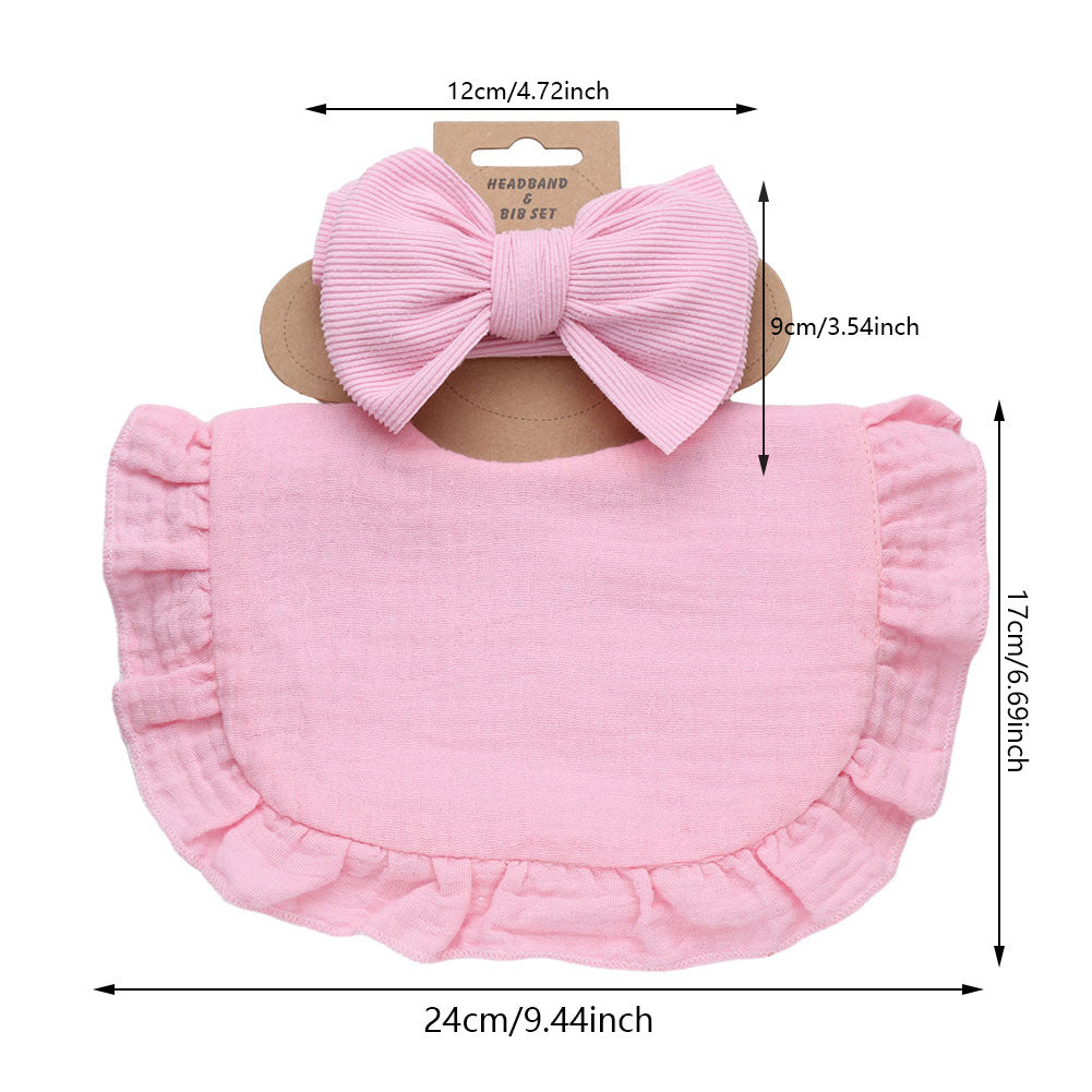 Pure Color Ruffles Children's Saliva Towel Suit